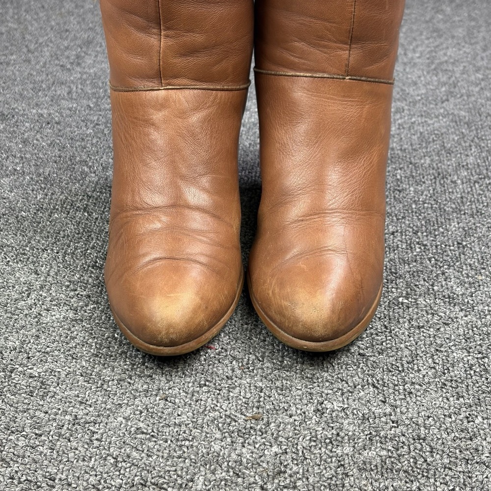 Vintage Frye Tall Campus Boots Cognac Brown Leather Heeled Women's 8 USA Boho - Picture 4 of 16